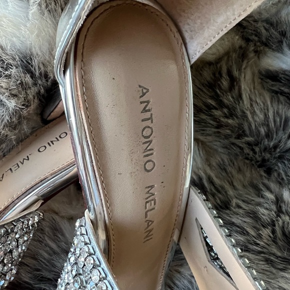 Antonio Melani Beautiful Silver Heels . Size 8 like new worn 1 time ! main image 4